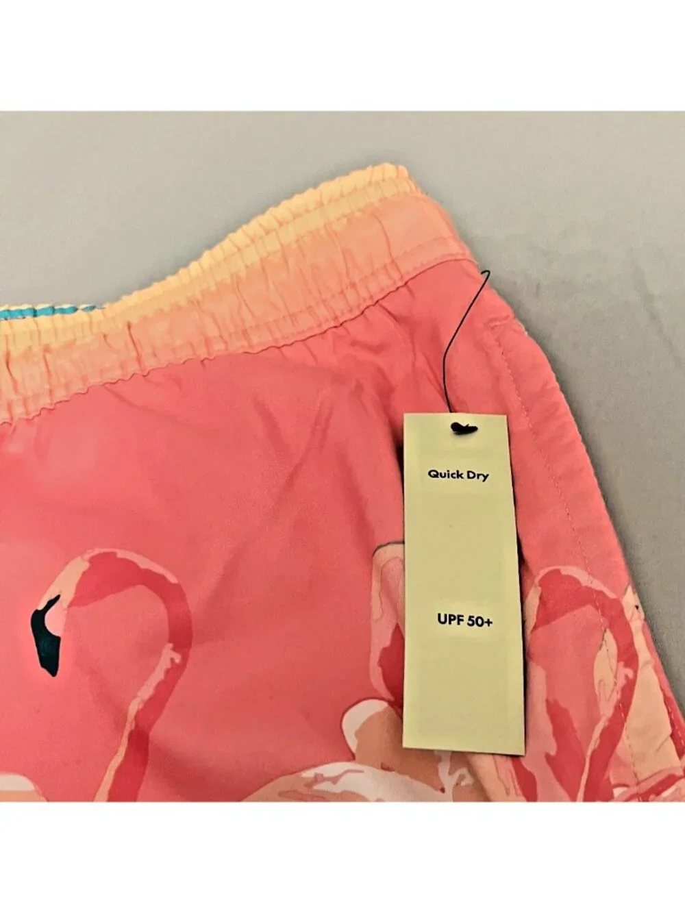 No Boundaries Men’s Flamingo Swim Trunks Size 3XL 48-50 Pink Blue 6” Inseam NWT